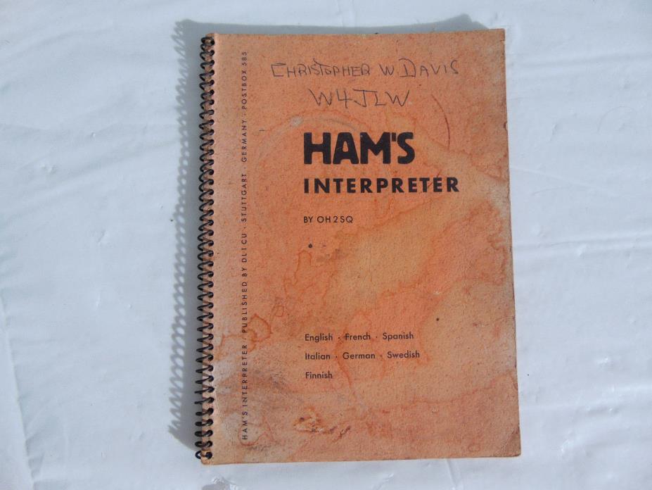 1958 HAM'S Interpreter By OH 2 SQ 3rd Edition Amateur Radio Dictionary Germany