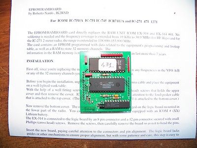IK2RND ROM for ICOM 751(A), 745, 271, 471, R71, 1271 Memory Unit