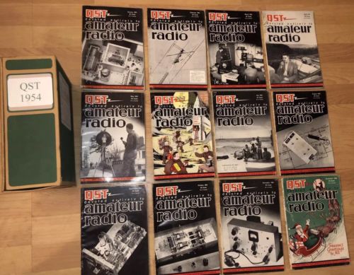 Vintage QST AMATEUR RADIO MAGAZINE  - 1954 - 12 Issues - Vortex Joe Collection!