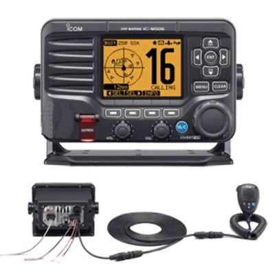 New Icom M506 VHF Fixed Mount w/Rear Mic, AIS & NMEA 0183/2000 - Black