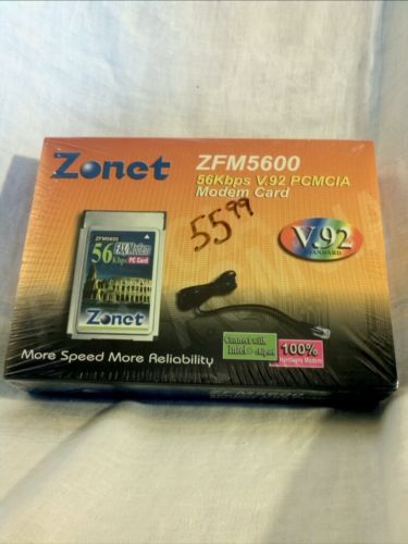 NEW & SEALED Zonet V92 FAX MODEM (zfm5600cf) 56 Kbps PCMCIA card Laptop Notebook