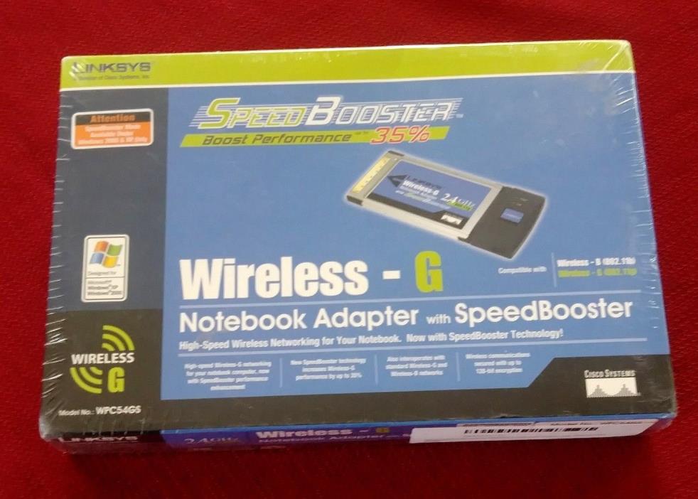 Linksys Wireless-G Networking Notebook Adapter Speed Booster Technology WPC54GS