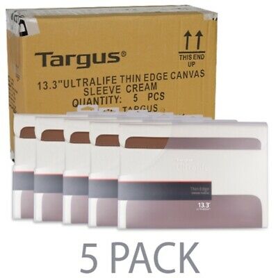 New (5-Pack) Targus Ultralife Thin Edge Notebook Canvas Sleeve - Fitsup to 13.3