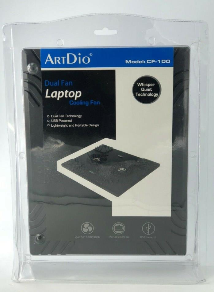 ArtDio Portable USB Dual Laptop Cooling Fan 72-CF100 BRAND NEW - UNOPENED