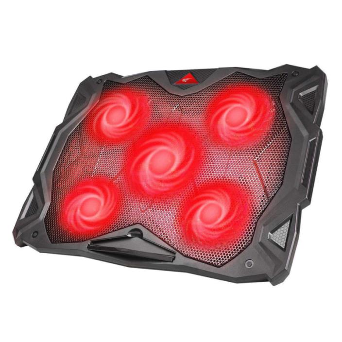 HAVIT 5 Fans Laptop Cooling Pad for 14-17 Inch, Cooler with LED Light, Dual USB