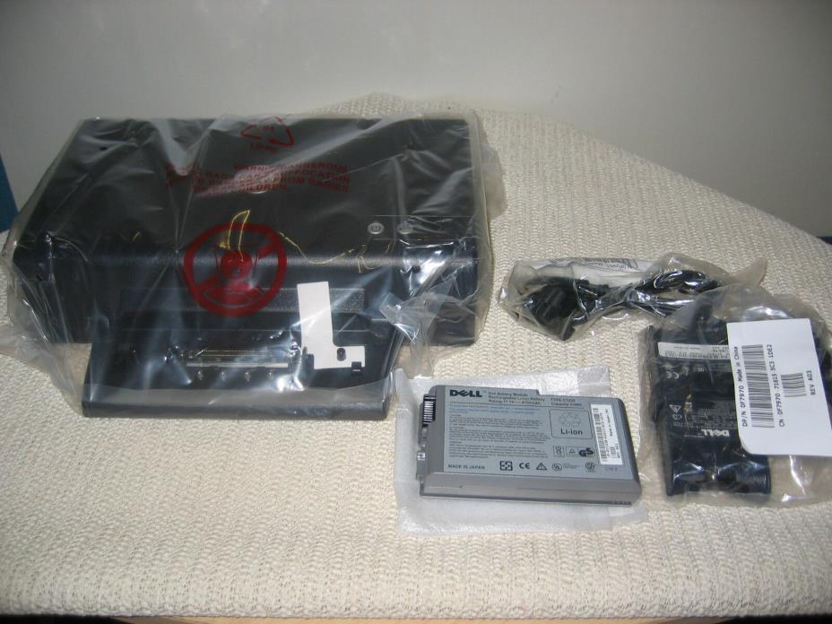 New Dell Docking Station P/N0HD039 Incl. new laptop battery & AC adapter+pwrcord