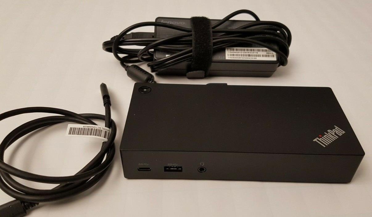 Lenovo ThinkPad USB-C Dock with 90W power supply and USB-C docking cable
