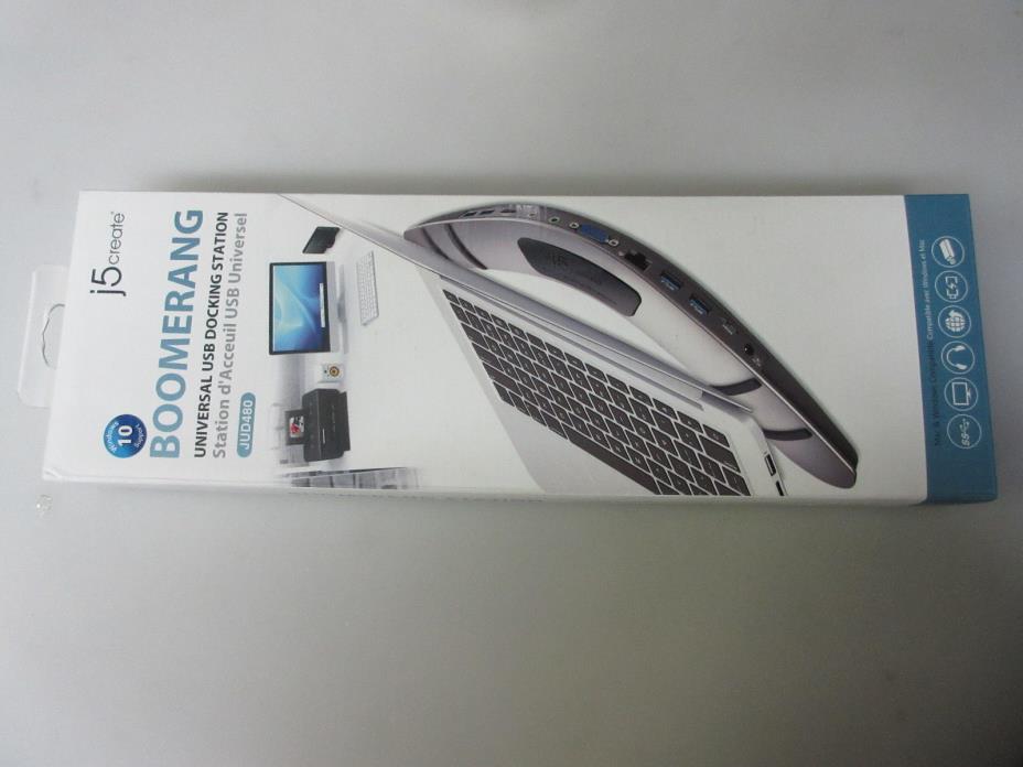 J5Create USB 3.0 Boomerang Station Universal USB Docking Station JUD480