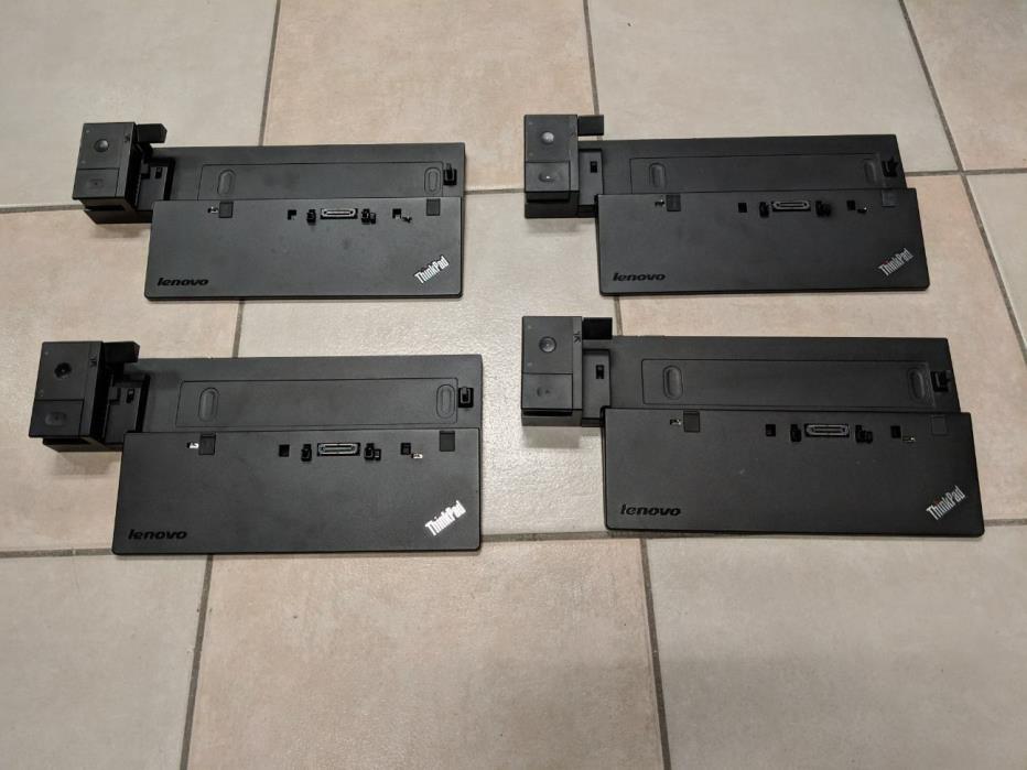 4 used Lenovo 00HM917 04W3947 04W3948 laptop docking stations,