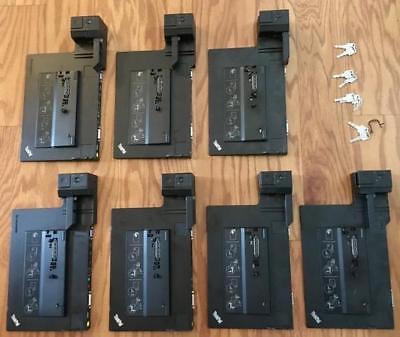Lot of 7 Levono ThinkPad Mini Dock Series 3 Model 433710U w/ 4 Sets of Keys