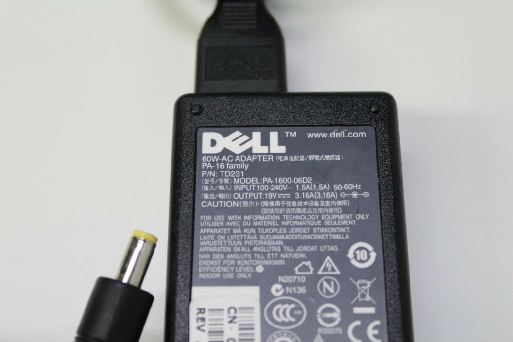 DELL genuine AC ADAPTER PA-1600-06D2 19V Power Supply Free Shipping