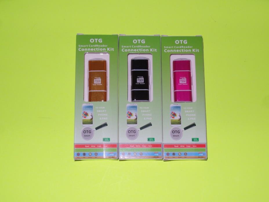 Micro SD OTG card reader USB to Micro USB lot of 3
