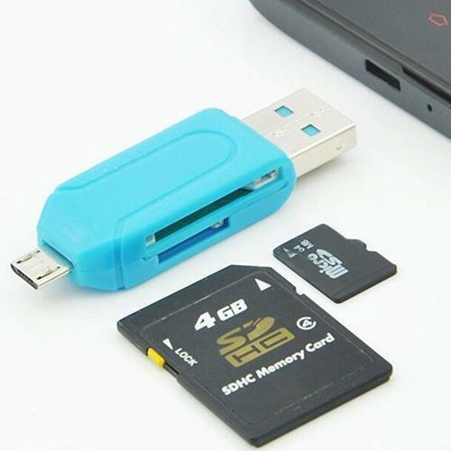 Portable 2 in 1 USB Card Reader Universal Micro USB