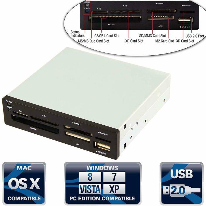 Sabrent 74-In-1 3.5-Inch Internal Flash Media Card Reader/writer with USB Port