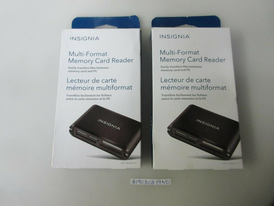 Lot of 2 Insignia Multiformat Memory Card Readers