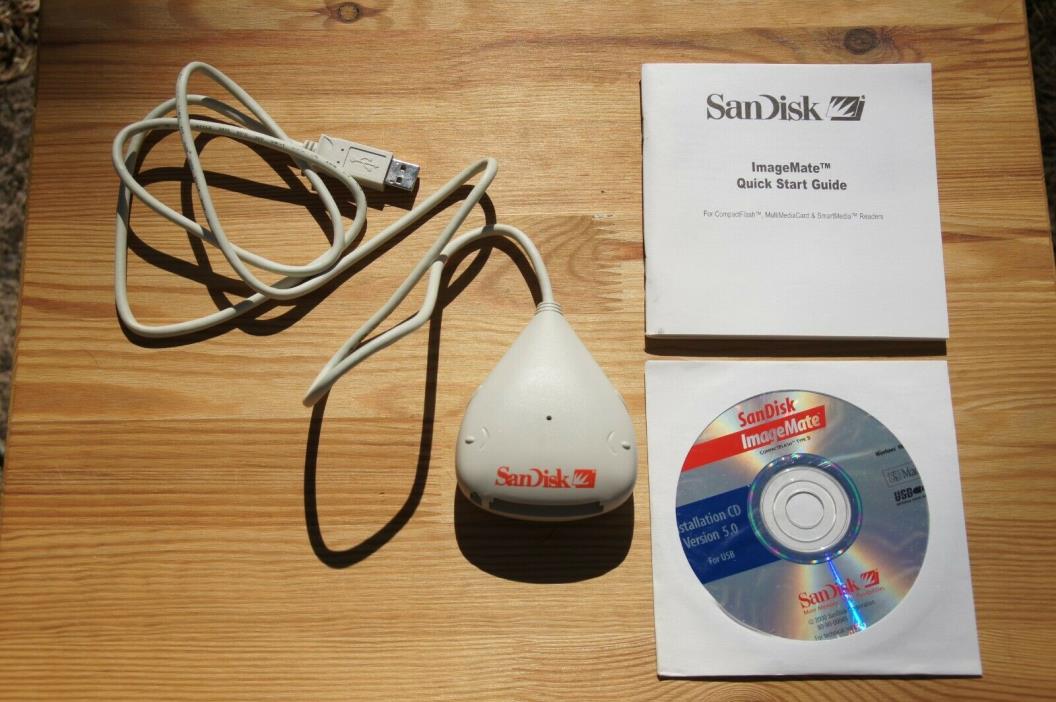 SanDisk ImageMate SDDR-31 USB External Drive Card Reader w/ Guide + Install Disc