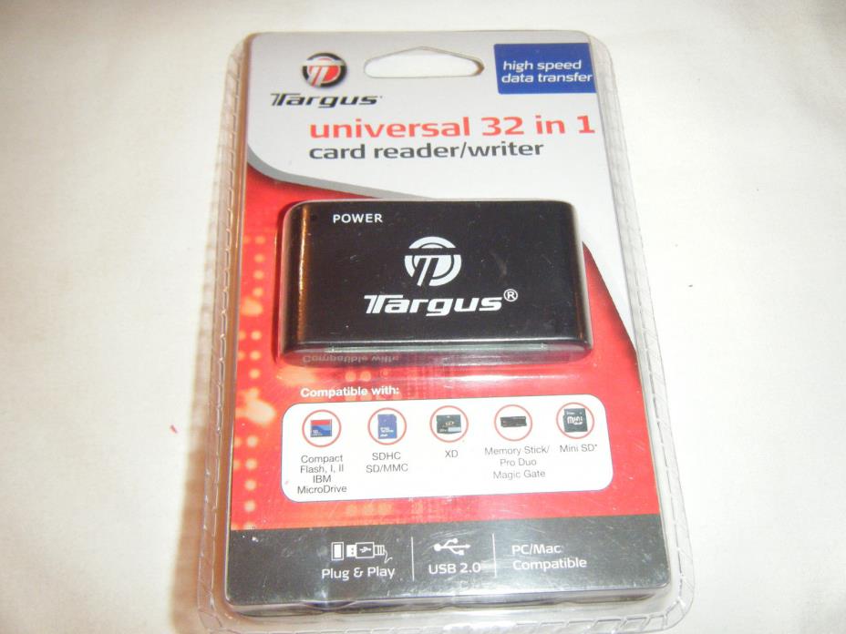 New Sealed TARGUS Universal 32 in 1 Card Reader /Writer High Speed Data Transfer