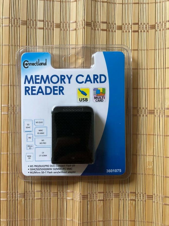 Connectland 2.0 USB Multi Slot Memory Card Reader NEW in Package Black