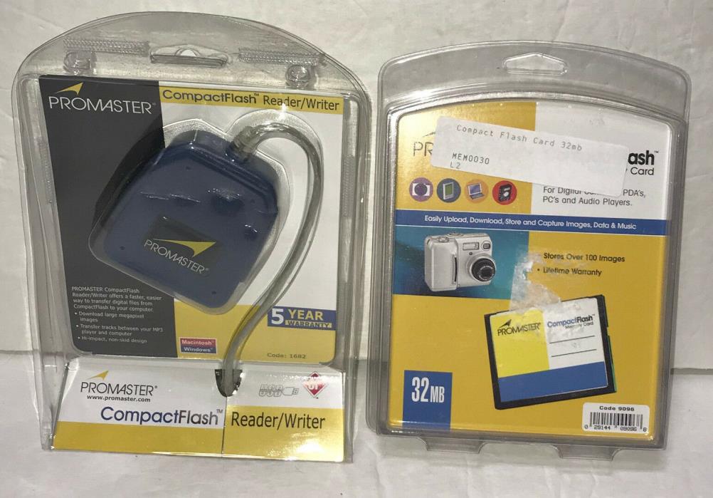 Promaster CompactFlash Reader Writer + 32MB Memory Card for Digital Cameras