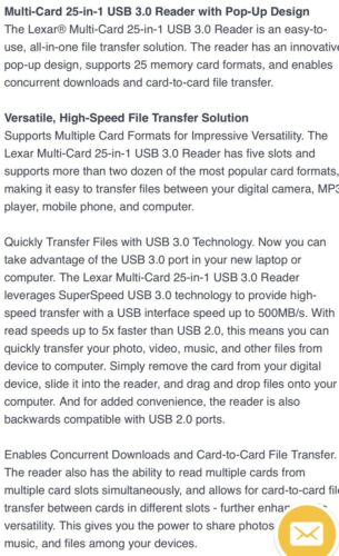Lexar Multi Card  25 In 1 Usb 3.0 Reader
