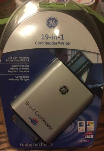 New General Electric 24-In-1 Card Reader/Writer GE USB High Speed 2.0 98780