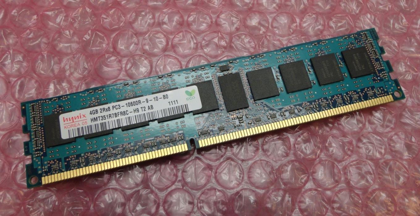 Hynix 4GB DDR3 SDRAM PC3-10600 ECC Registered DIMM Memory HMT351R7BFR8C-H9