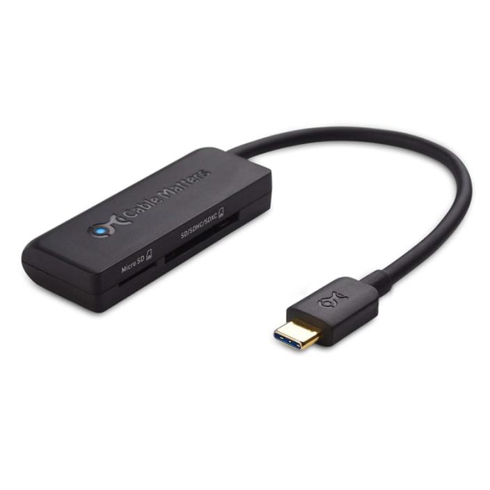 Cable Matters Dual Slot USB C Card Reader (USB C to SD Card/USB-C Reader/USB C M