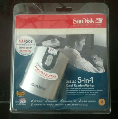 SanDisk ImageMate USB 2.0 5-in-1 Card Reader/Writer SDDR-99-A15. New lot of 3.