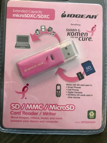 IOGEAR KOMEN CURE Extended Capacity MicroSD/SD/MMC Card Reader/Writer/Adapter
