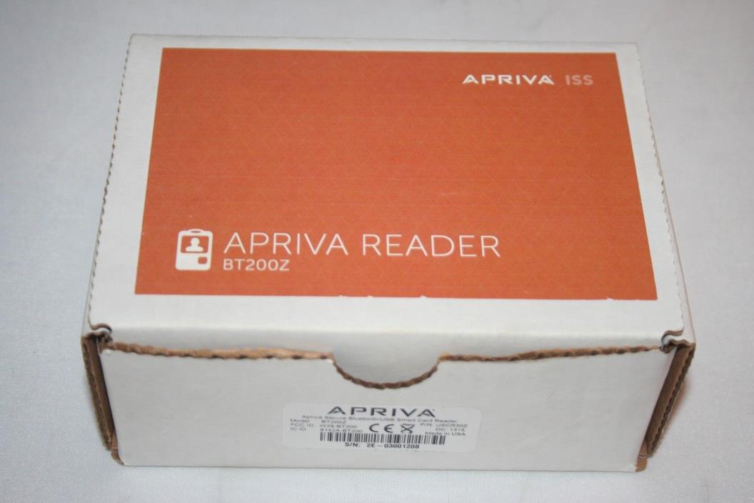 Apriva BT200Z Secure Bluetooth/USB Smart Card Reader USCR30Z - Guaranteed!