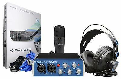 Presonus Audiobox 96 Studio Podcasting Interface Headphones Microphone Kit