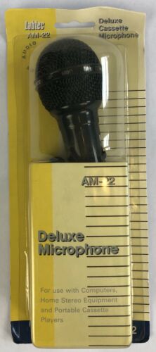 Labtec AM-22 Deluxe Cassette Microphone 600 Ohm 8' Cord 3.5mm Plug 6.3mm Adapter