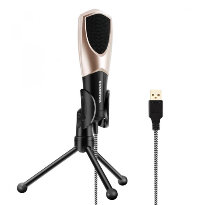 USB Microphone,SOONHUA Condenser for Computer with Desktop Stand