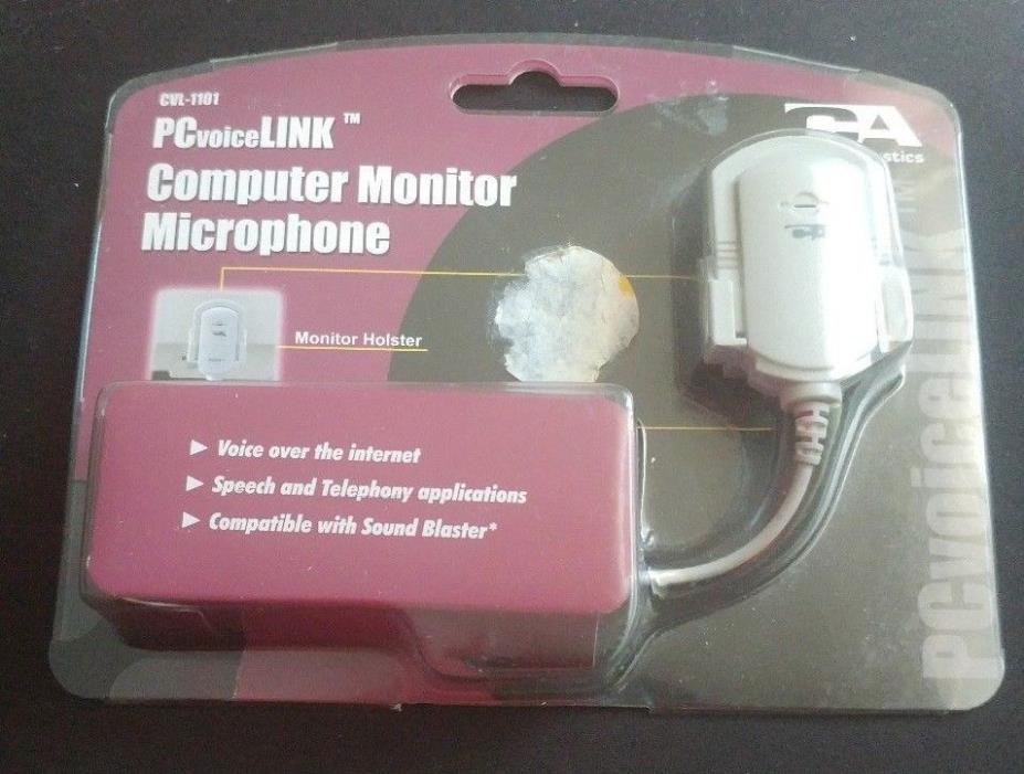 Retro Cyber Acoustics PC VoiceLink Computer Monitor Microphone CVL-1101 NEW NOS