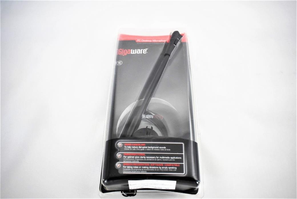 GigaWare Omnidirectional PC Desktop Microphone ~ NIP ~ Noise Canceling