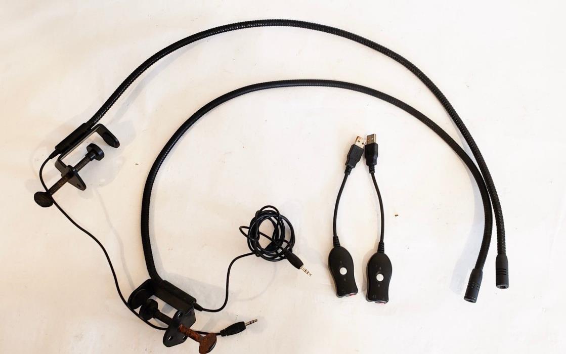 Lot of 2  IST Buddy Gooseneck Mic 7G 3.5 MM JACK with Buddy USB 7G Sound Pod