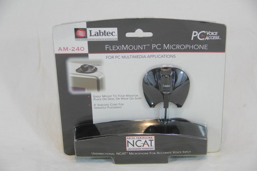 New - Labtec AM-240 FlexiMount PC Microphone in Original Unopened Package!