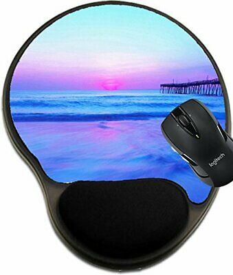 MSD Mouse Pad with Wrist Rest Support 24734174 Outer Banks Blue and Pink Sunrise