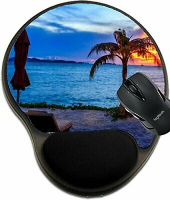 MSD Mouse Pad with Wrist Rest Support 19577037 Beach Chairs with Sunset View Twi