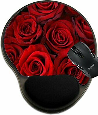 MSD Mouse Pad with Wrist Rest Support Red Roses Background Beautiful Texture Ima