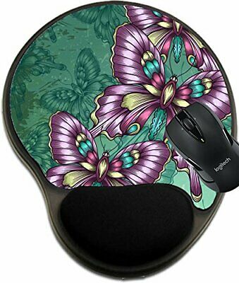 MSD Mouse Pad with Wrist Rest Support 24471365 Decorative Butterflies and Green