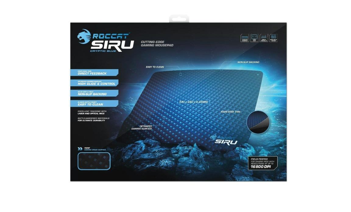 Roccat Siru Cryptic Blue Desk Fitting Gaming Mousepad