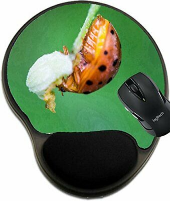 MSD Mouse Pad with Wrist Rest Support 24235482 Lady Bug on Flower Pollen