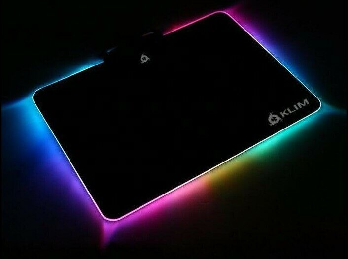 KLIM RGB Chroma Gaming Mouse Pad Color Changing LED Trim - Large Hard Surface