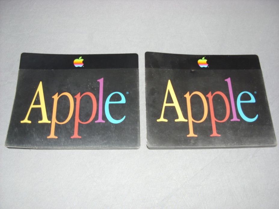 2 Vintage Apple See-Thru Mouse Pads - Rare!