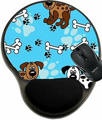 MSD Mouse Pad with Wrist Rest Support 13376816 Cute and fun spotted cartoon dogs