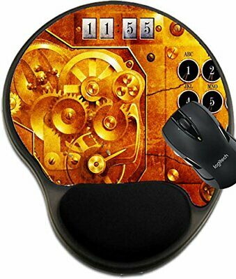 MSD Mouse Pad with Wrist Rest Support 23244968 Five to 12 Steampunk Clock Grunge