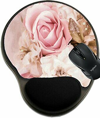 MSD Mouse Pad with Wrist Rest Support 33995001 Bright Pink Roses Background