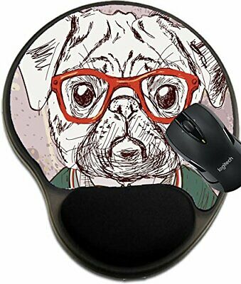 MSD Mouse Pad with Wrist Rest Support 25319179 Vintage Illustration of Hipster P