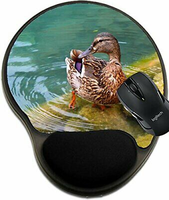 MSD Mouse Pad with Wrist Rest Support 30138359 Mallard Duck Standing on a Stone